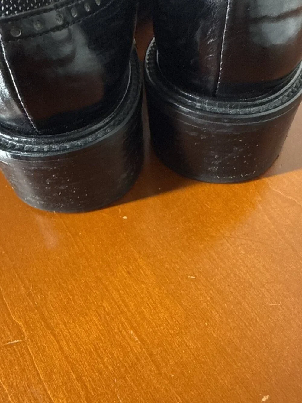 Stuart Weitzman  Size 5 M Oxford Grey Flannel And Black Leather Gatsby Shoes